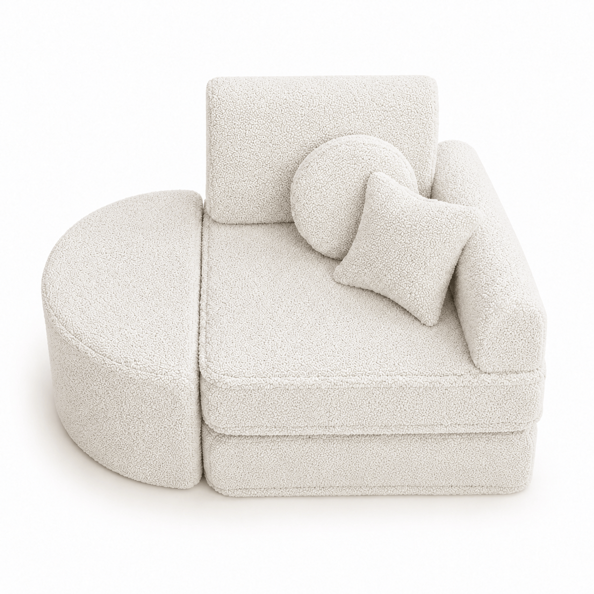 MeowBaby.de MeowBaby Kindersessel 3-in-1 Max Bearly - faltbare Kindercouch & Spielmatratze - Soft Teddy Edition