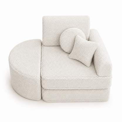 MeowBaby.de MeowBaby Kindersessel 3-in-1 Max Bearly - faltbare Kindercouch & Spielmatratze - Soft Teddy Edition