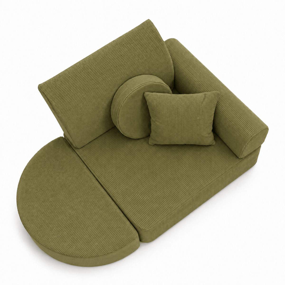 MeowBaby.de MeowBaby Kindersessel 3-in-1 Max Premium Cord - faltbare Kindercouch & Spielmatratze - Slim Cord Edition