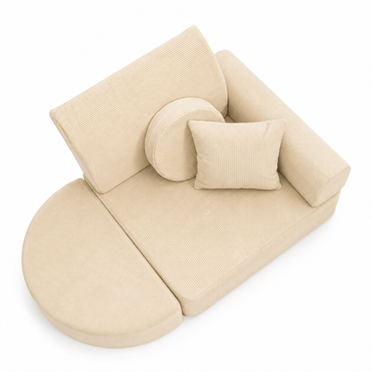 MeowBaby.de MeowBaby Kindersessel 3-in-1 Max Premium Cord - faltbare Kindercouch & Spielmatratze - Slim Cord Edition