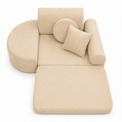 MeowBaby.de MeowBaby Kindersessel 3-in-1 Max Premium Cord - faltbare Kindercouch & Spielmatratze - Slim Cord Edition