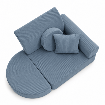 MeowBaby.de MeowBaby Kindersessel 3-in-1 Max Premium Cord - faltbare Kindercouch & Spielmatratze - Slim Cord Edition