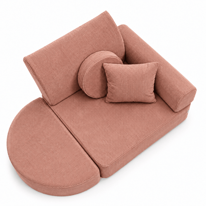 MeowBaby.de MeowBaby Kindersessel 3-in-1 Max Premium Cord - faltbare Kindercouch & Spielmatratze - Slim Cord Edition