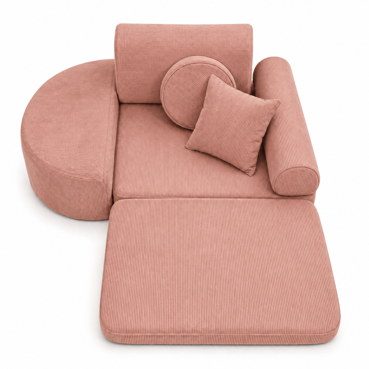 MeowBaby.de MeowBaby Kindersessel 3-in-1 Max Premium Cord - faltbare Kindercouch & Spielmatratze - Slim Cord Edition