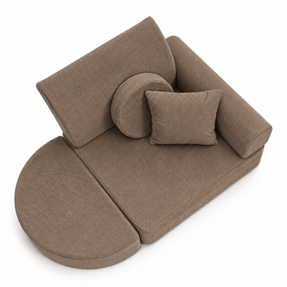 MeowBaby.de MeowBaby Kindersessel 3-in-1 Max Premium Cord - faltbare Kindercouch & Spielmatratze - Slim Cord Edition