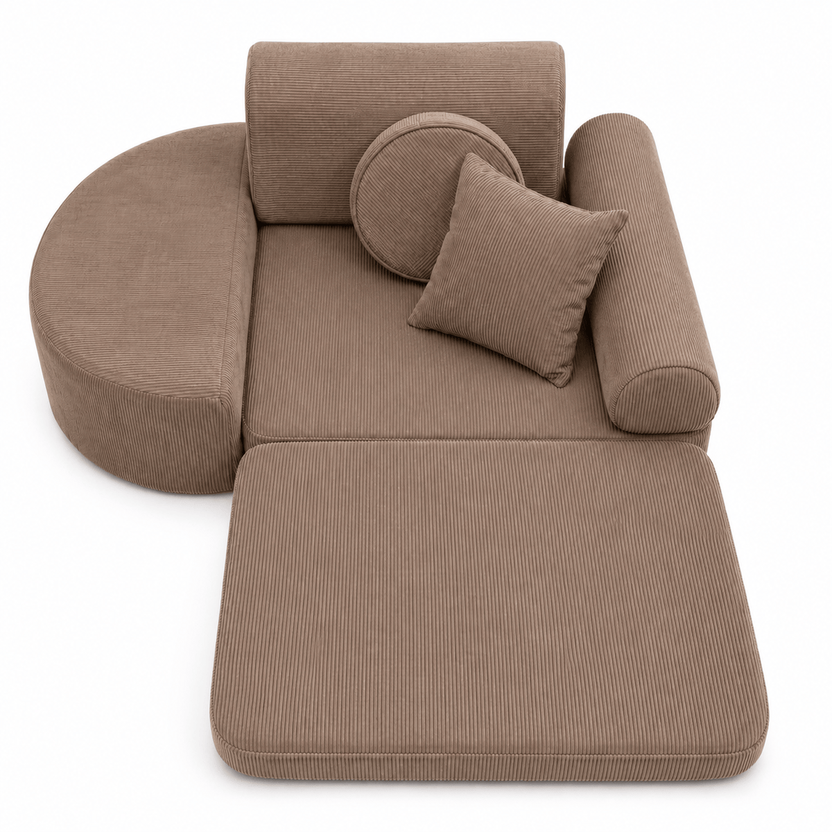 MeowBaby.de MeowBaby Kindersessel 3-in-1 Max Premium Cord - faltbare Kindercouch & Spielmatratze - Slim Cord Edition