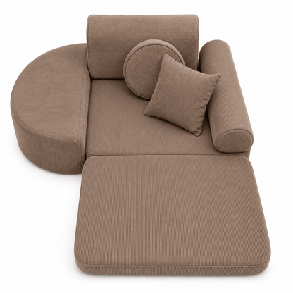 MeowBaby.de MeowBaby Kindersessel 3-in-1 Max Premium Cord - faltbare Kindercouch & Spielmatratze - Slim Cord Edition
