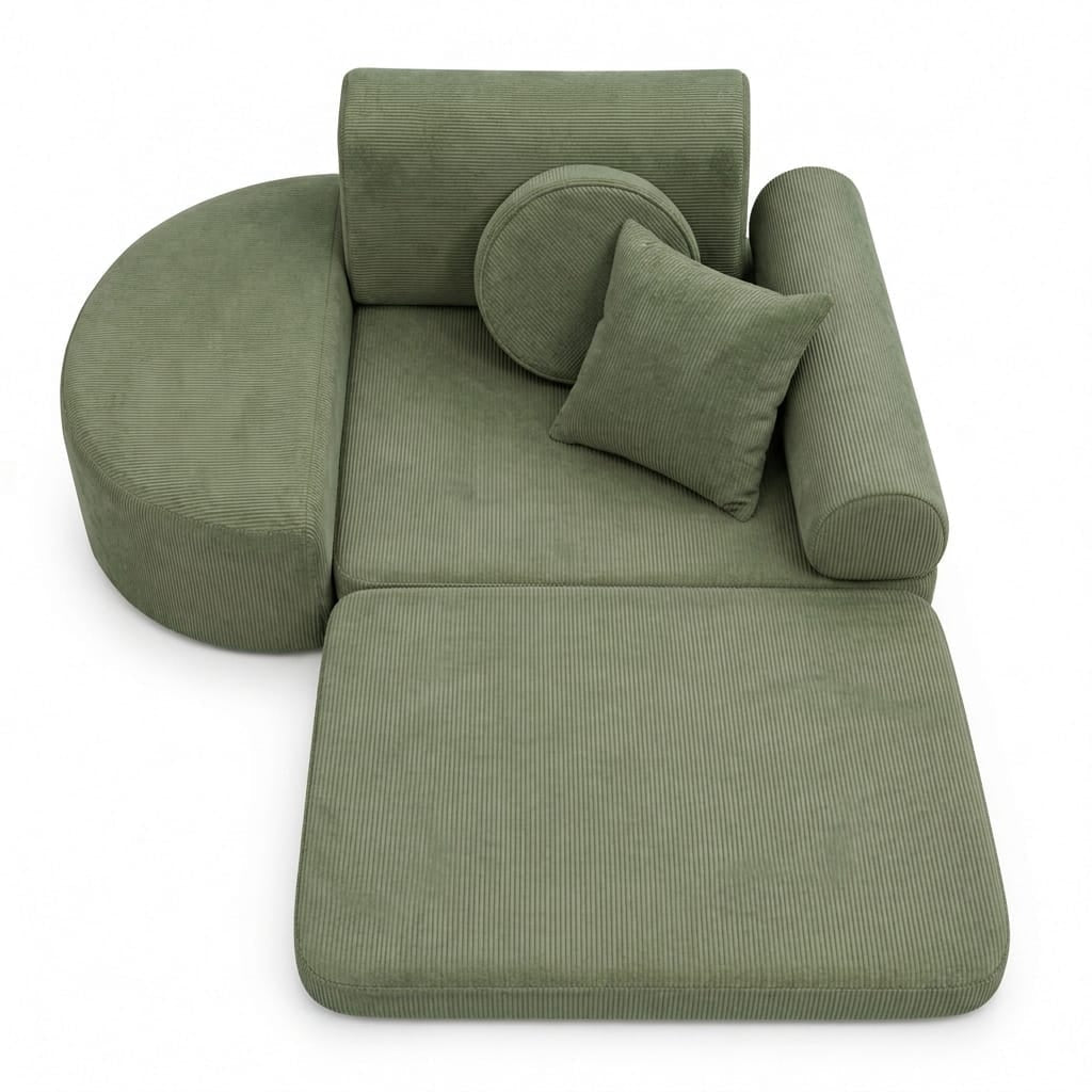 MeowBaby.de MeowBaby Kindersessel 3-in-1 Max Premium Cord - faltbare Kindercouch & Spielmatratze - Slim Cord Edition