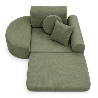 MeowBaby.de MeowBaby Kindersessel 3-in-1 Max Premium Cord - faltbare Kindercouch & Spielmatratze - Slim Cord Edition