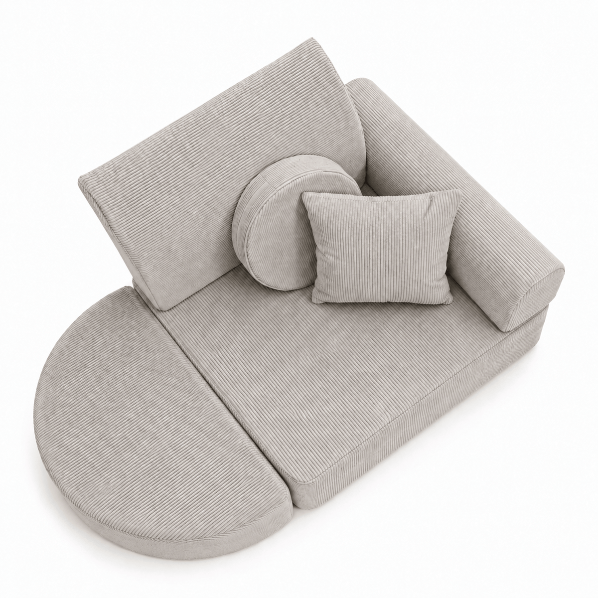 MeowBaby.de MeowBaby Kindersessel 3-in-1 Max Premium Cord - faltbare Kindercouch & Spielmatratze - Slim Cord Edition