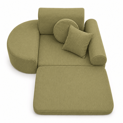 MeowBaby.de MeowBaby Kindersessel 3-in-1 Max Premium Cord - faltbare Kindercouch & Spielmatratze - Slim Cord Edition