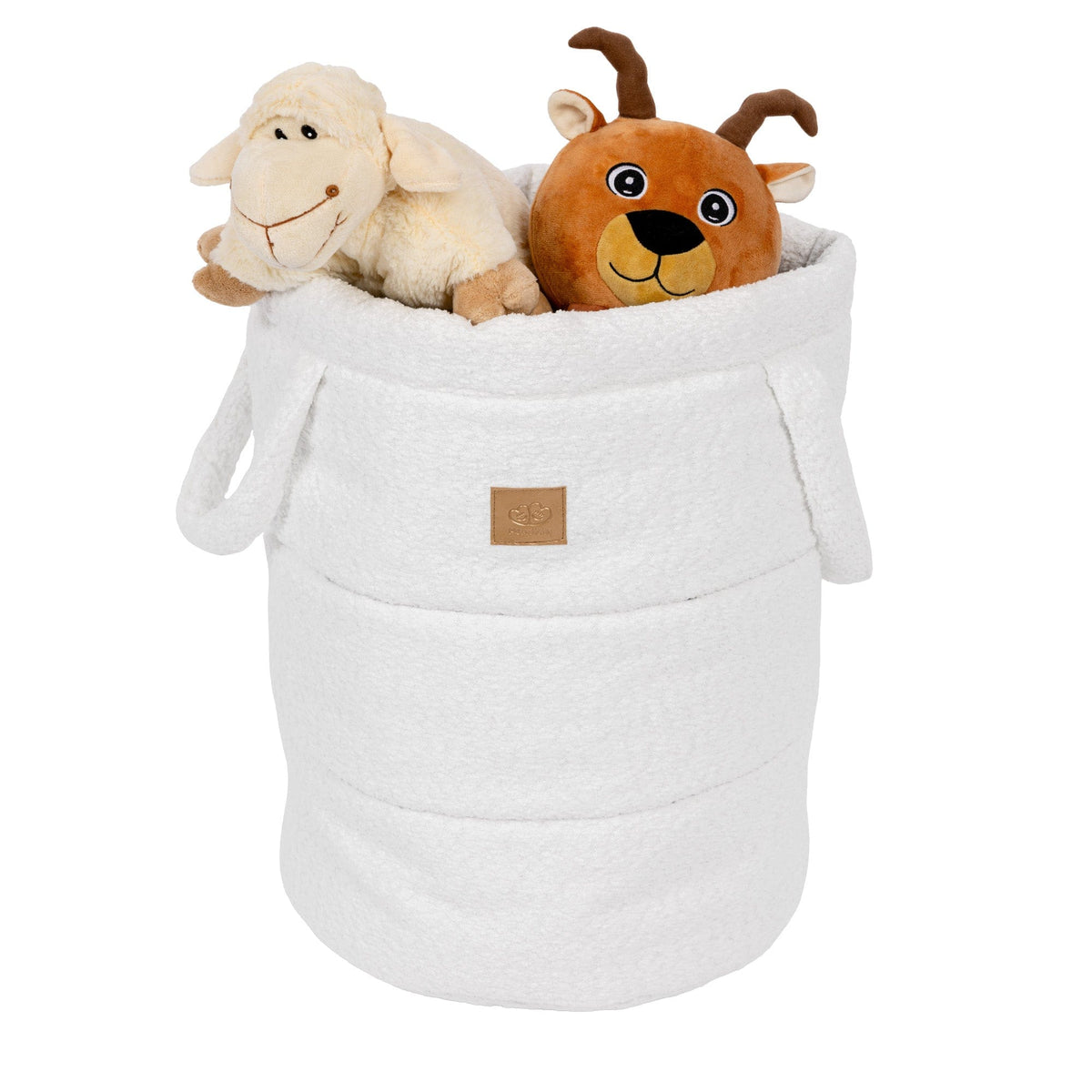 MeowBaby.de MeowBaby Spielzeugtonne Bouclé creme/weiß