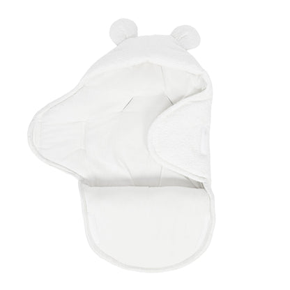 MeowBaby.de MeowBaby Einschlagdecke mit Bärenohren Bouclé Creme-Weiß