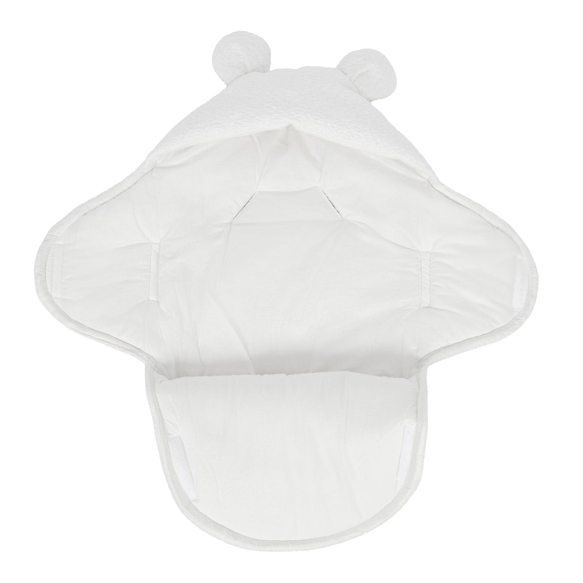 MeowBaby.de MeowBaby Einschlagdecke mit Bärenohren Bouclé Creme-Weiß